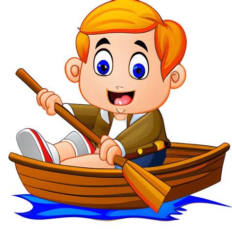 Little Boy Row Row Row Your Boat Cartoon · Creative Fabrica