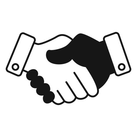 Handshake black and white icon - Transparent PNG & SVG vector file