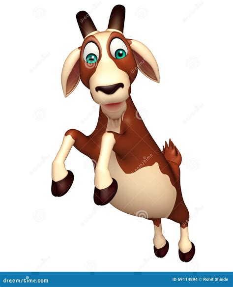 Fun Goat Funny Cartoon Character Stock Illustration Illustration Of