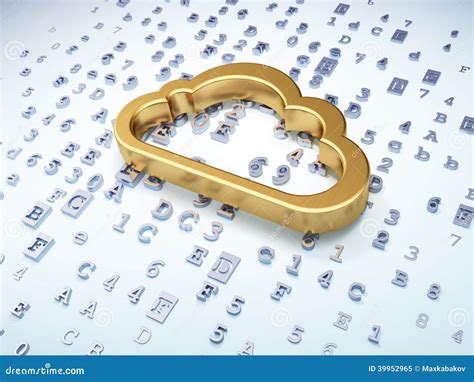 Networking Concept Golden Cloud On Digital Stock Illustration