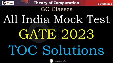 All India Mock Test Theory Of Computation Solutions Gate Cse