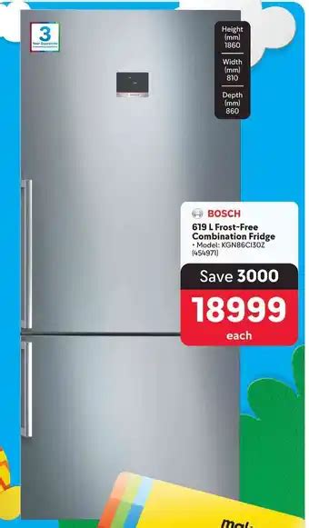 619 L Frost Free Combination Fridge Offer At Makro