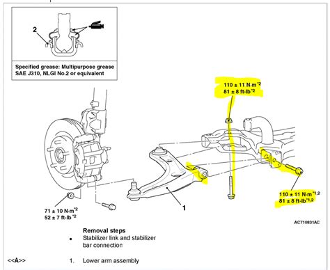 Lower Control Arm Bolts Torque Spec Needed