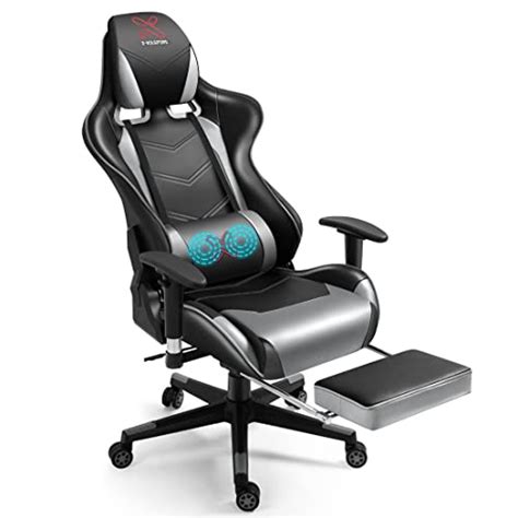 X Volsport Massage Gaming Chair With Footrest Reclining High Back Computer Game Chair With