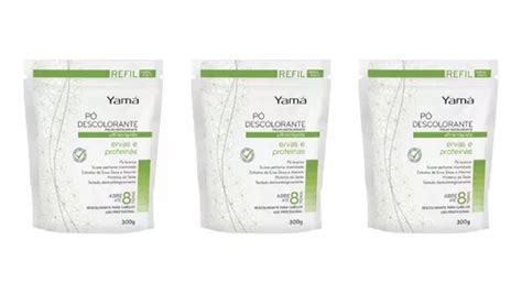 Polvo Decolorante Yama 300 G Hierbas Y Proteínas Kit Con 3un