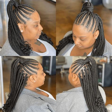 Stunning Stitch Braids Ponytail Cornrows Coils And Glory Feed In