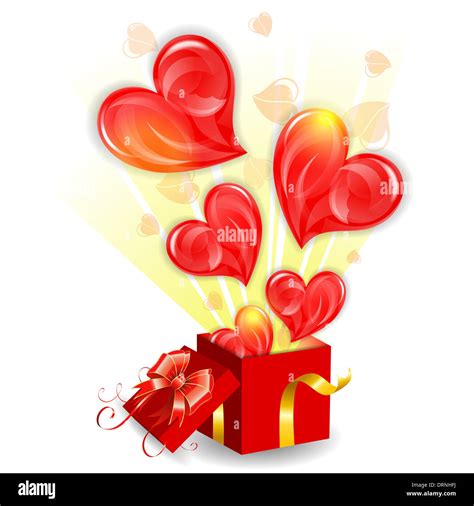 Concept For Valentine S Day With Hearts Taking Off From Gift Box With