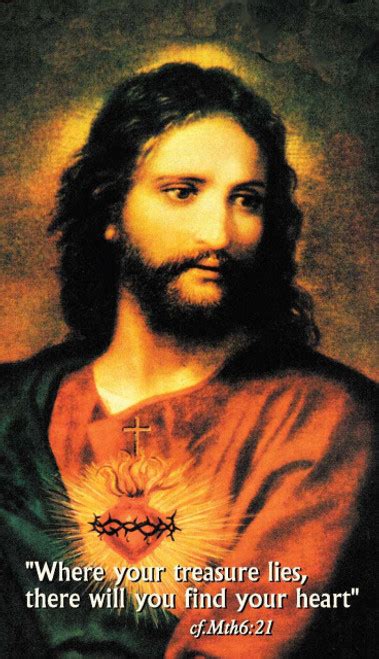 Laminated Prayer Card “sacred Heart Of Jesus”