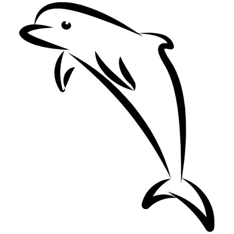 Outline Dolphin Sticker