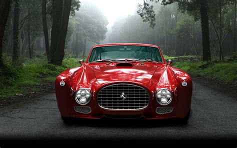 Hd Wallpaper Cars Ferrari Forest Red Wallpaper Flare