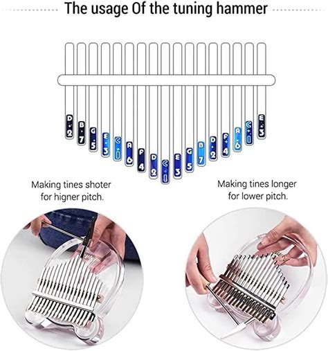 Lwkbe Keys Kalimba Daumenklavier Acryl Mbira Transparent Finger