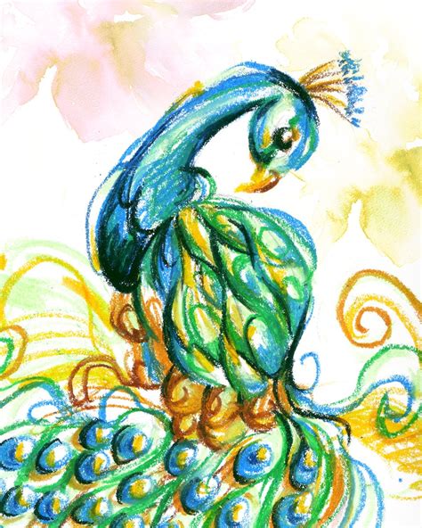 Em Geral 97 Imagen Peacock Drawing With Oil Pastel Colour El último