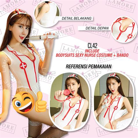 Jual Baju Cosplay Nurse Onepiece Sexy Lingerie Putih Premium Cl Shopee Indonesia