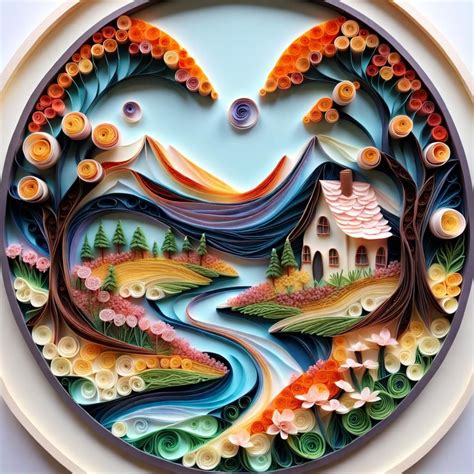 Enchanting Quilling Landscape Ai Generated Artwork Nightcafe Creator