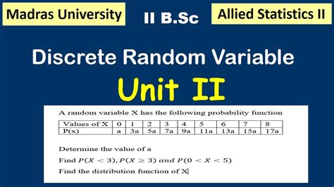 Probability Mass Function Allied Statistics Ii Unit Ii Probability