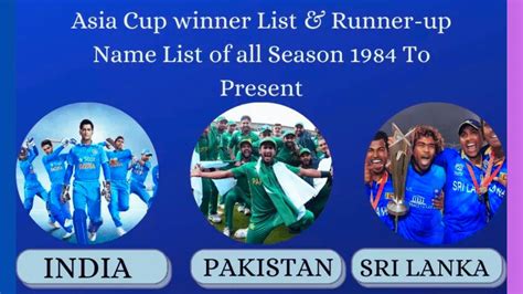 Asia Cup Winners List From 1984 To 2023 With Runner Ups