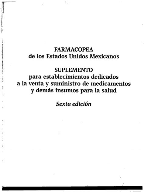 Farmacopea Sexta Edicion Pdf Farmacia Farmacéutico