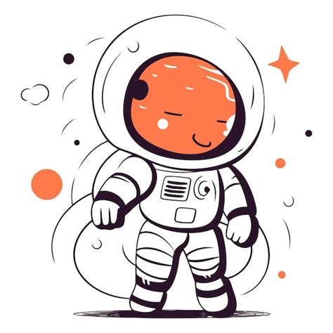 Astronauta De Dibujos Animados Con Traje Espacial De Astronauta