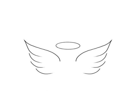 The Outline Of An Angel S Wings On A White Background