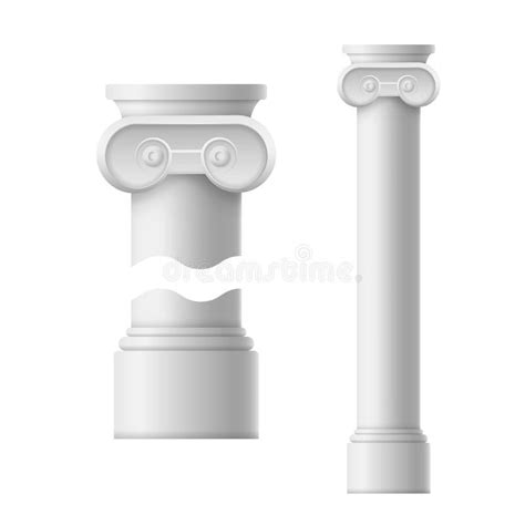 Ionic Realistic Antique Greek Temple With Columns Stock Vector