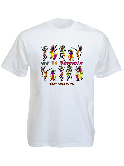 Tee-Shirt We Be Jammin Key West Florida White White Tee-Shirt - Rasta ...