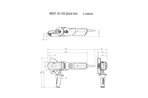 WEVF 10 125 Quick Inox 613080000 Flat Head Angle Grinder Metabo