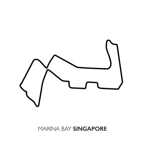 Mapa Vectorial De La Pista De Carreras Del Circuito De Marina Bay En