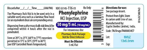 Phenylephrine Hydrochloride Injection Fda Prescribing Information Side Effects And Uses