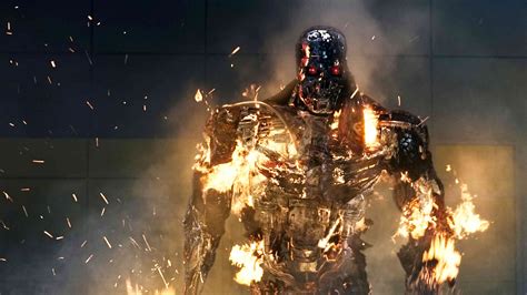 Terminator Genisys Hd Wallpaper Fiery Robot Reveal