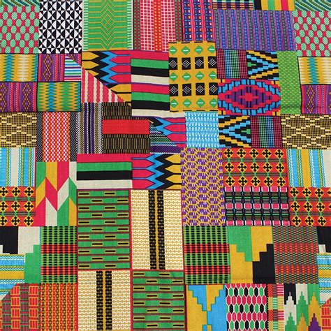 Unique Kente Print Patchwork Fabric By The Yard Printed African