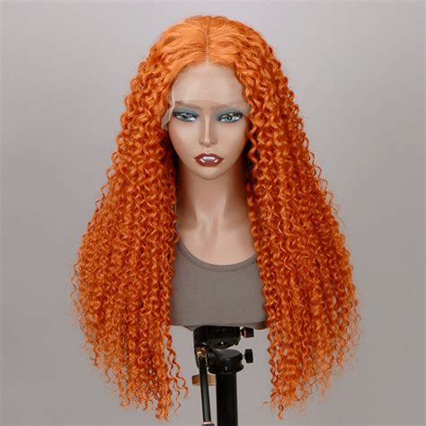 Soullady Ginger Orange Wig Jerry Curly Human Hair 13x4 Hd Lace Full Frontal Wig With Perfect