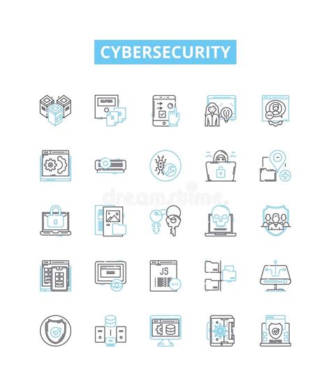 Conjunto De Iconos De Línea Vectorial De Seguridad Cibernética