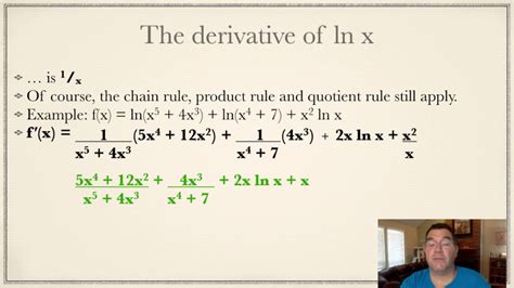 Derivative ln(x) - YouTube