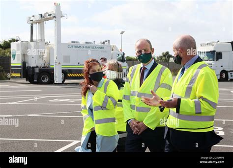 Taoiseach Micheal Martin Second Right During A Visit To The Customs