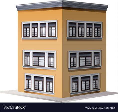 Architecture design for three storey building Vector Image