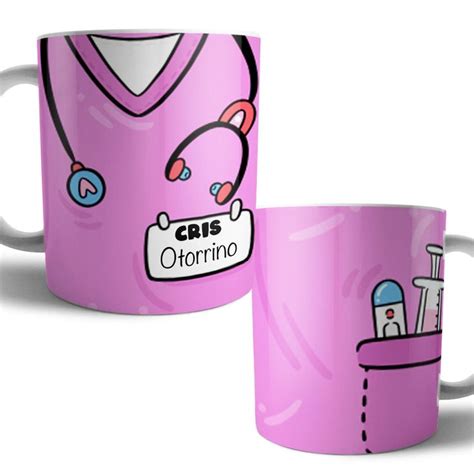 Taza Bata Uniforme Personalizada Profesiones Rosa Tazas