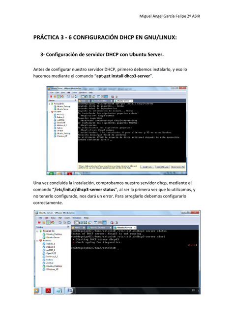PDF PRÁCTICA 3 6 CONFIGURACIÓN DHCP EN GNU LINUX prÁctica 3 6