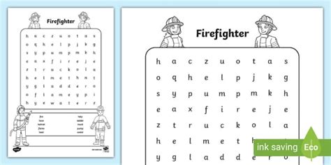 Firefighter Word Search Teacher Made Twinkl