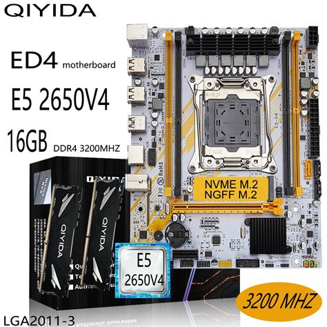 QIYIDA X99 Conjunto de Placa Mãe Kit Combo Xeon E5 2650 CPU V4