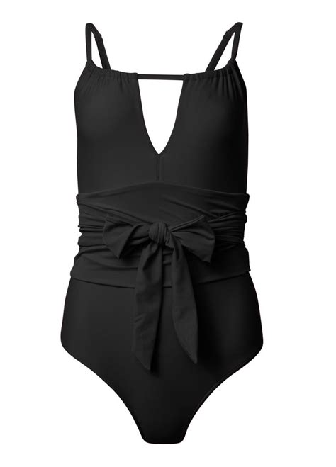 Belted One Piece Swimsuit In Black Beauty Venus One Piece Black Beauties One Piece Swimwear