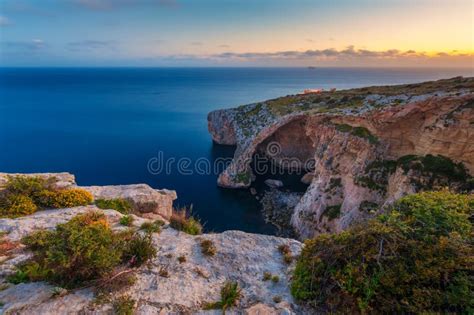 Blue Grotto Malta at Sunset Stock Photo - Image of cloud, horizontal: 125183270