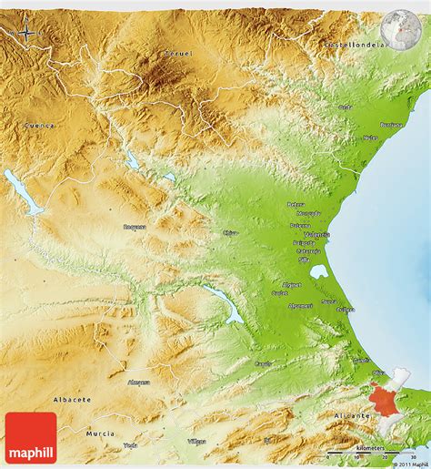 Physical 3D Map of Valencia