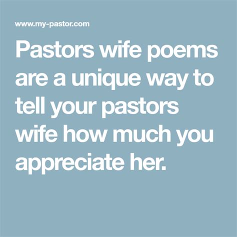 Pastors Wife Poems Are A Unique Way To Tell Your Pastors Wife How Much