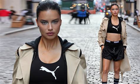 Adriana Lima Is Ab Tastic As She Flaunts Her Washboard Stomach During Fierce Puma Shoot In Nyc