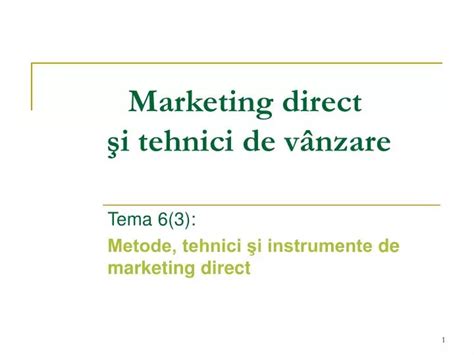 PPT Marketing direct şi tehnici de vânzare PowerPoint Presentation