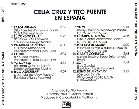 Car Tula Trasera De Celia Cruz Tito Puente En Espa A Portada