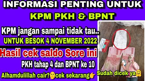 Penting Bagi Kpm Pkh Bpnt Untuk Besok November Hasil Cek