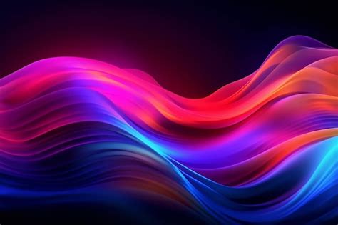 Premium Ai Image Abstract Flowing Neon Wave Background