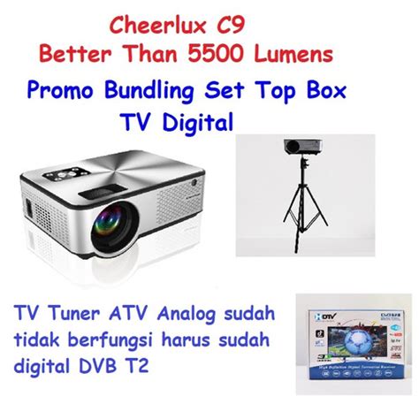 Jual Cheerlux C9 Mini LED 2800 Lumens Projector Proyektor TV Tuner