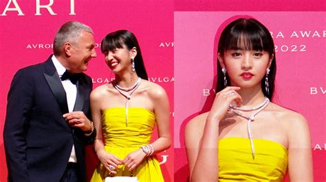 Koki、流ちょうな英語でブルガリceoと談笑！？1億4000万のジュエリー身に着け登場 『bvlgari Avrora Awards